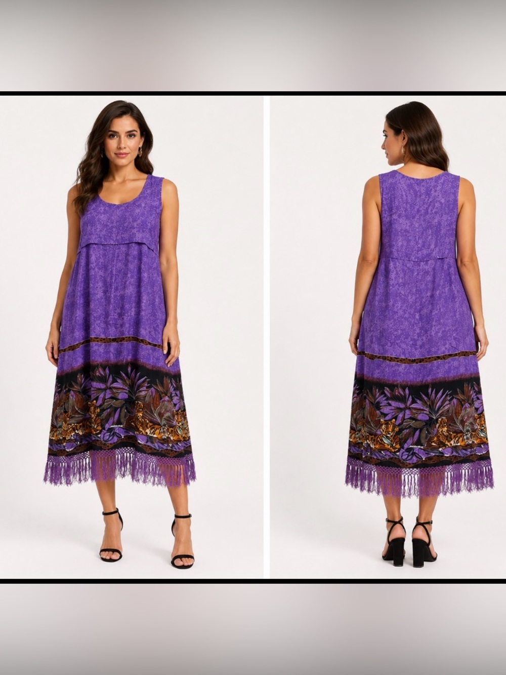 Magic Purple and Gold Embellished Maxi Sundress